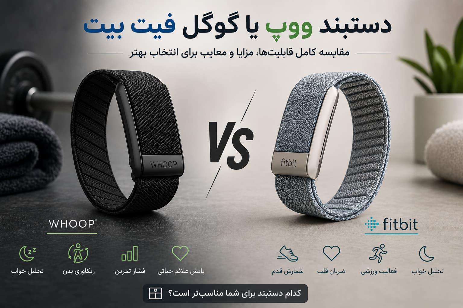 دستبند ووپ یا گوگل فیت بیت