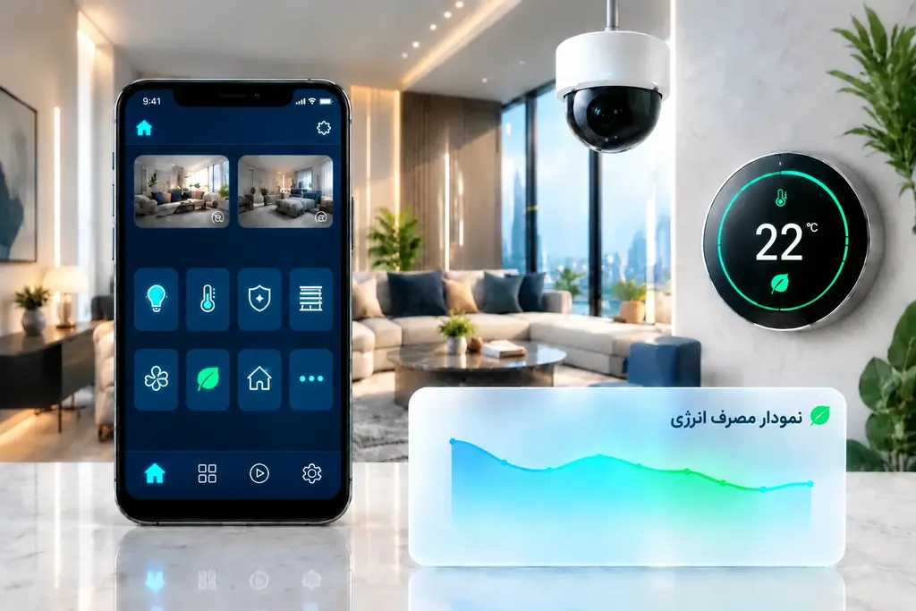 داشبورد اپلیکیشن هوشمندسازی ؛ کنترل تجهیزات، مدیریت مصرف انرژی و امنیت ساختمان